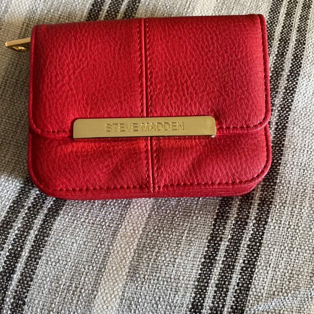 Red Steve Madden small wallet